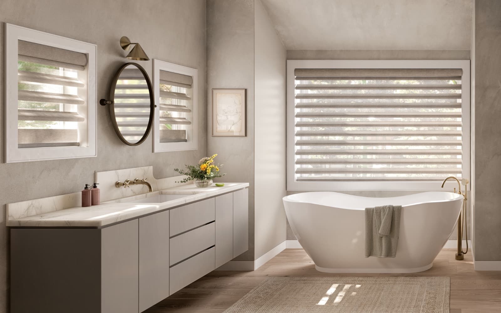 Pirouette window shadings custom installation